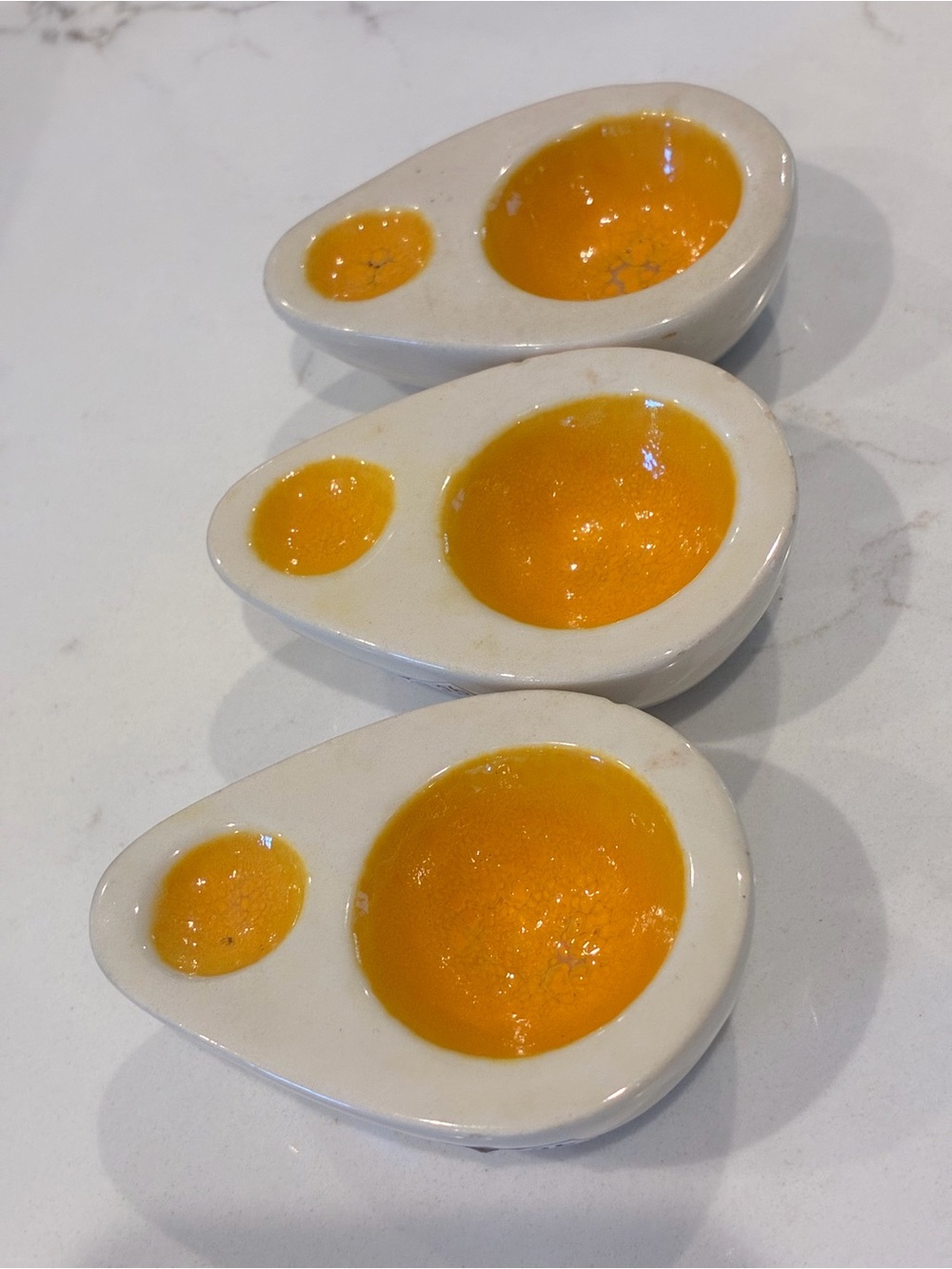 Vintage Portuguese Ceramic Hard-Boiled & Deviled Egg Dishes / Salt Cellars
